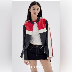 SUPERBOWL JACKET!! - Urban Outfitters faux leather Moto Jacket
